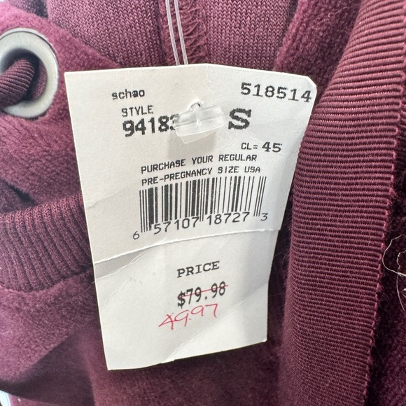 Jessica Simpson Hooded Maternity Dress Burgundy - Picture 8 of 13